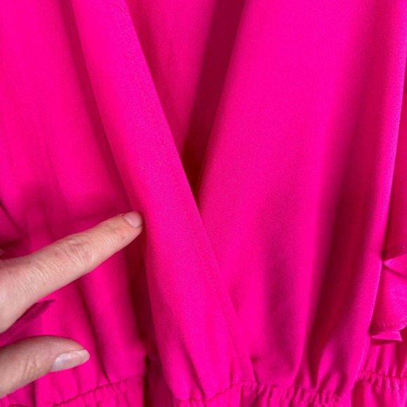 Hutch Women's One Piece Ruffle Wrap Jumpsuit Wide Leg Pink Size M - Picture 6 of 15